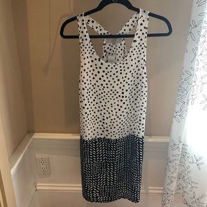 Loft Black & Ivory Dress NWT